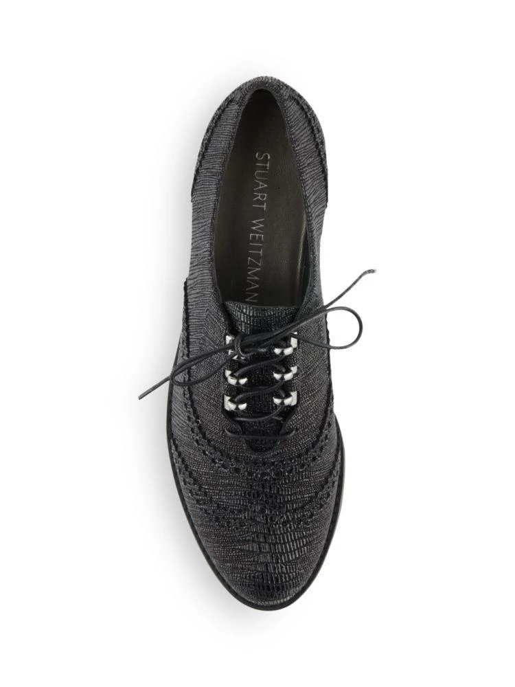 商品Stuart Weitzman|Laddie Textured Leather Oxfords,价格¥1341,第4张图片详细描述