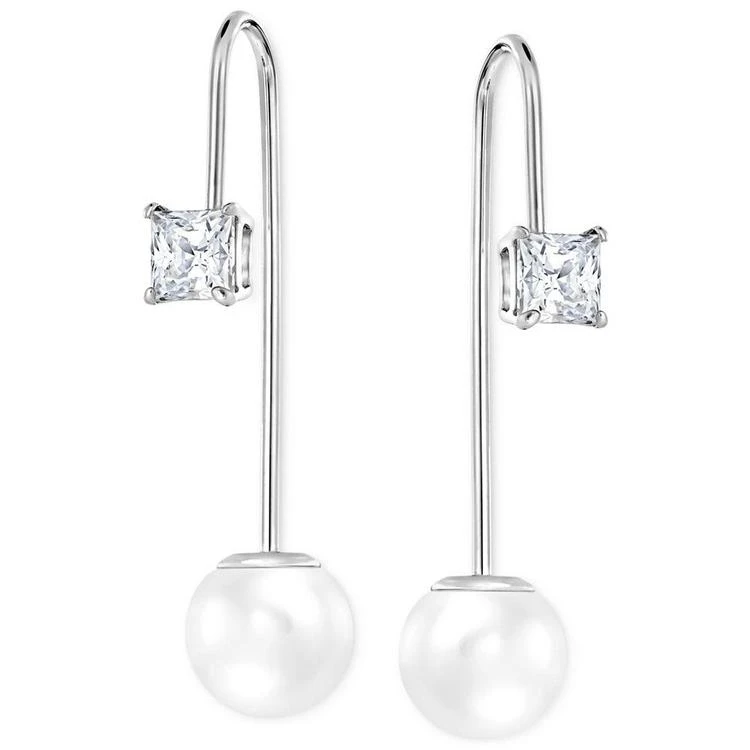 商品Swarovski|Swarovski Imitation Crystal Pearl Linear Drop Earrings 水晶珍珠耳坠,价格¥517,第1张图片