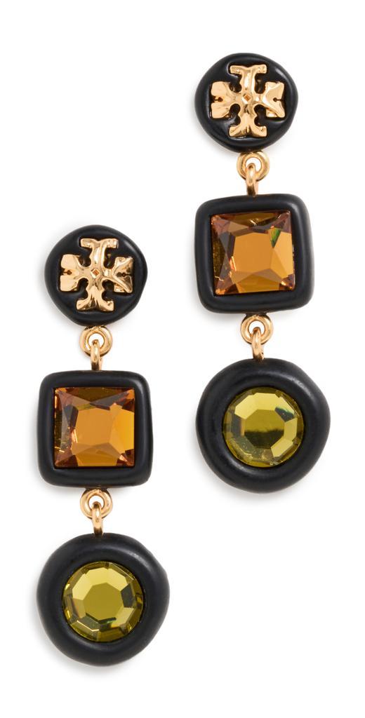 商品Tory Burch|Tory Burch Roxanne Crystal Small Double-Drop Earrings,价格¥1309,第1张图片