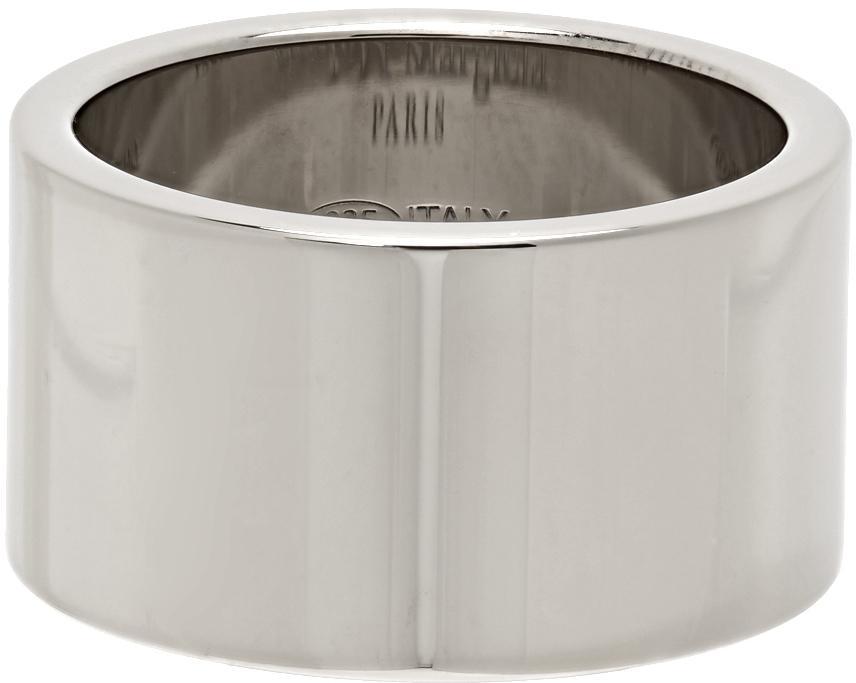 商品MAISON MARGIELA|Silver Polished Wide Logo Ring,价格¥3677,第6张图片详细描述