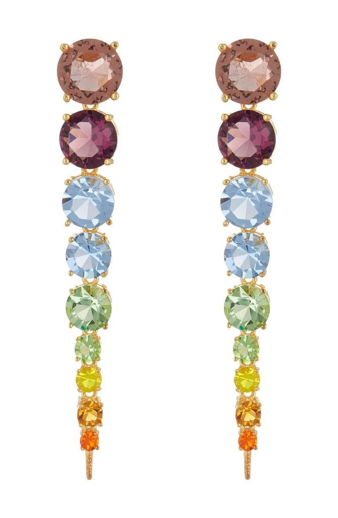 商品Rivka Friedman|18K Gold Clad Reverse Graduated Rainbow Candy Faceted Crystal Dangle Earrings,价格¥370,第1张图片