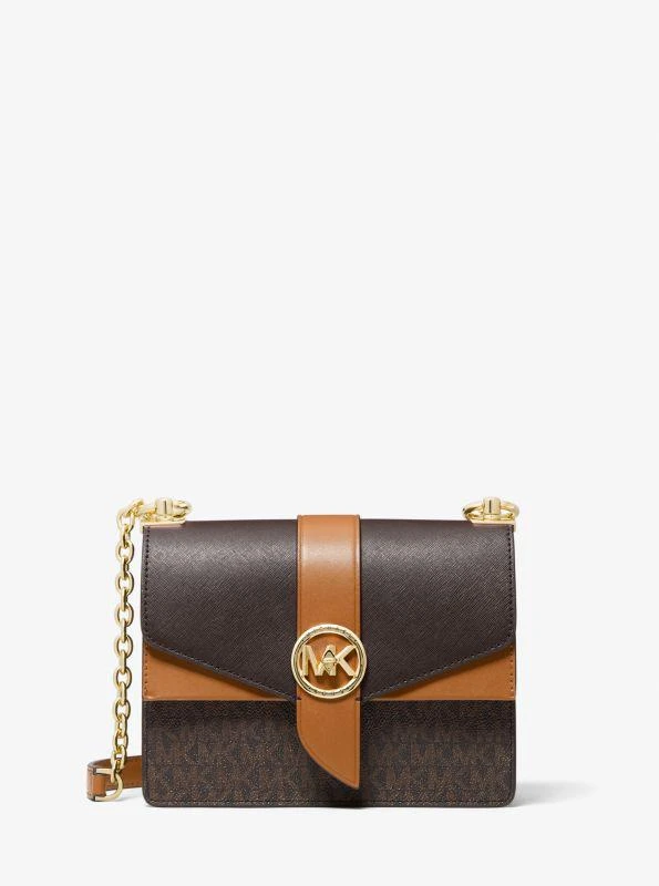 商品Michael Kors|Greenwich Small Color-Block Logo and Saffiano Leather Crossbody Bag,价格¥970,第1张图片