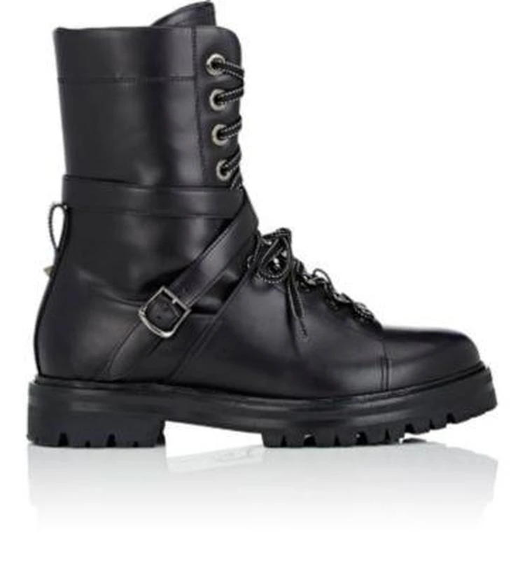 商品Valentino|Leather Combat Boots,价格¥8026,第1张图片