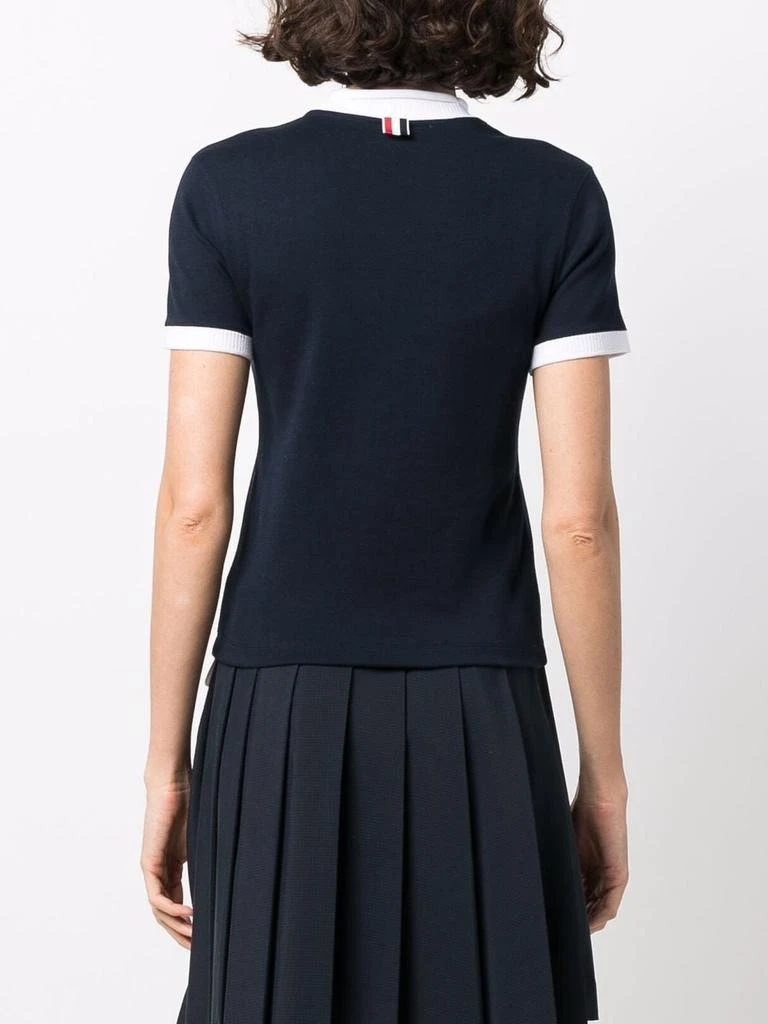 商品Thom Browne|THOM BROWNE WOMEN SHORT SLEEVE ROLL NECK TEE IN COTTON MILANO,价格¥1465,第4张图片详细描述