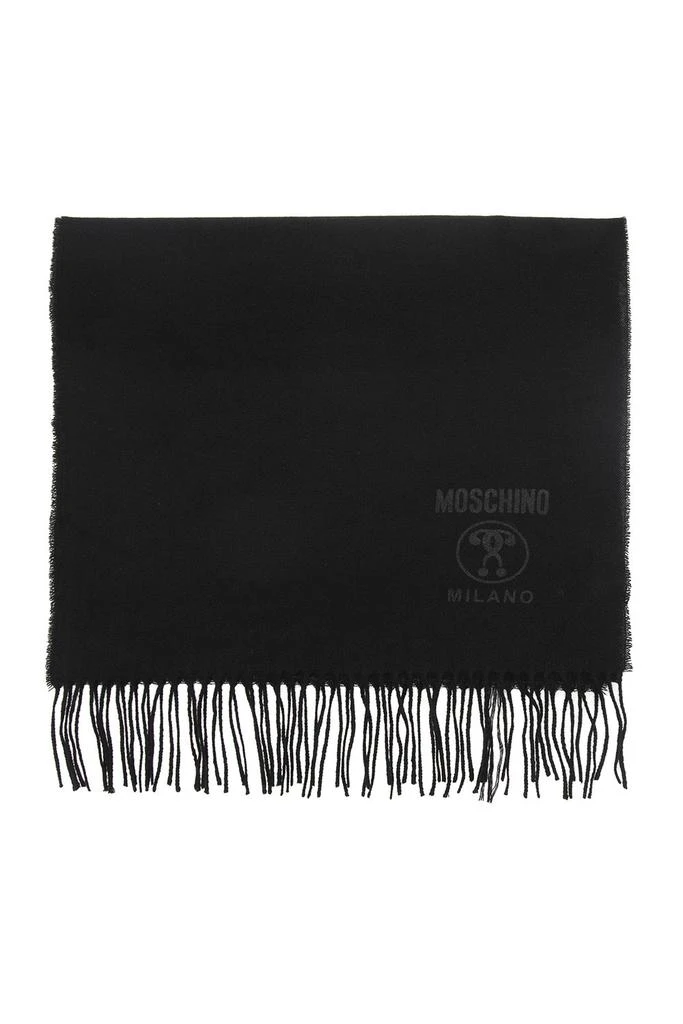 商品Moschino|Moschino Logo Embroidered Fringed Scarf,价格¥340,第1张图片