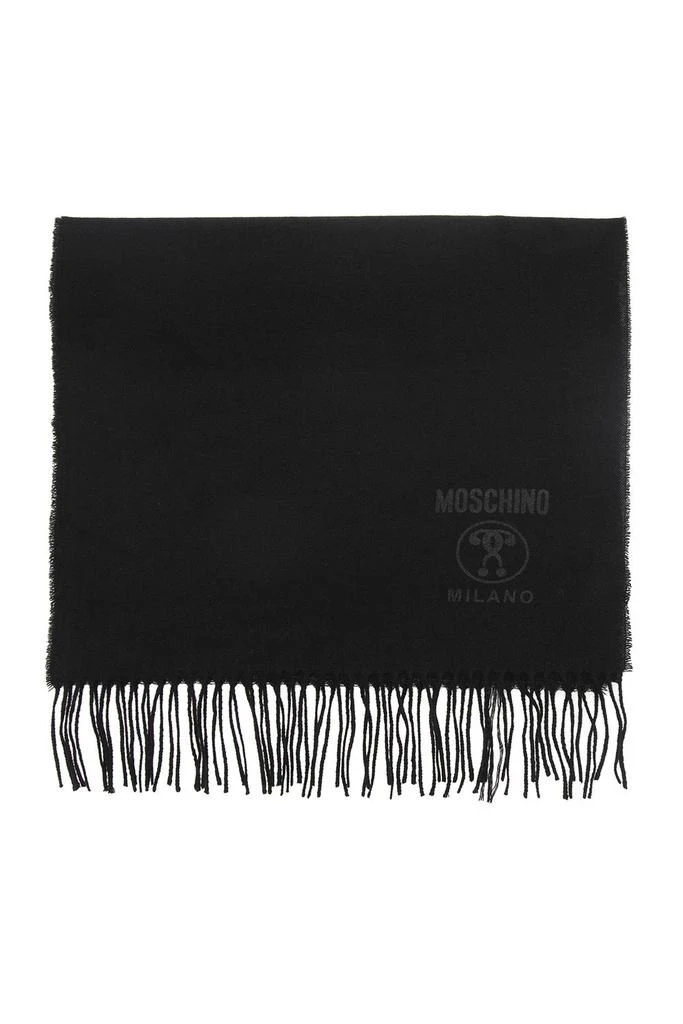 商品Moschino|Moschino Logo Embroidered Fringed Scarf,价格¥361,第1张图片