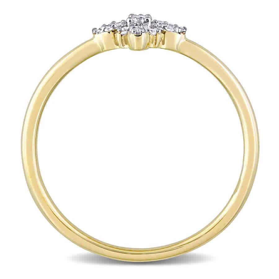 商品Amour|10k Yellow Gold 1/10 CT TDW Diamond Floral Ring,价格¥1281,第3张图片详细描述