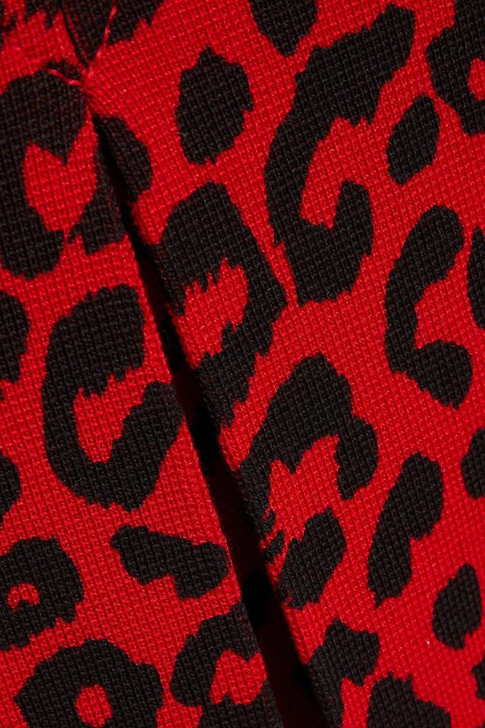 Pleated leopard-print silk and cotton-blend skirt商品第4张图片规格展示