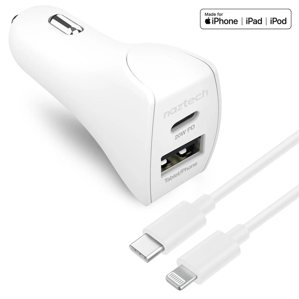 商品Naztech|Naztech 20W USB-C PD+12W USB Car Charger,价格¥310,第1张图片