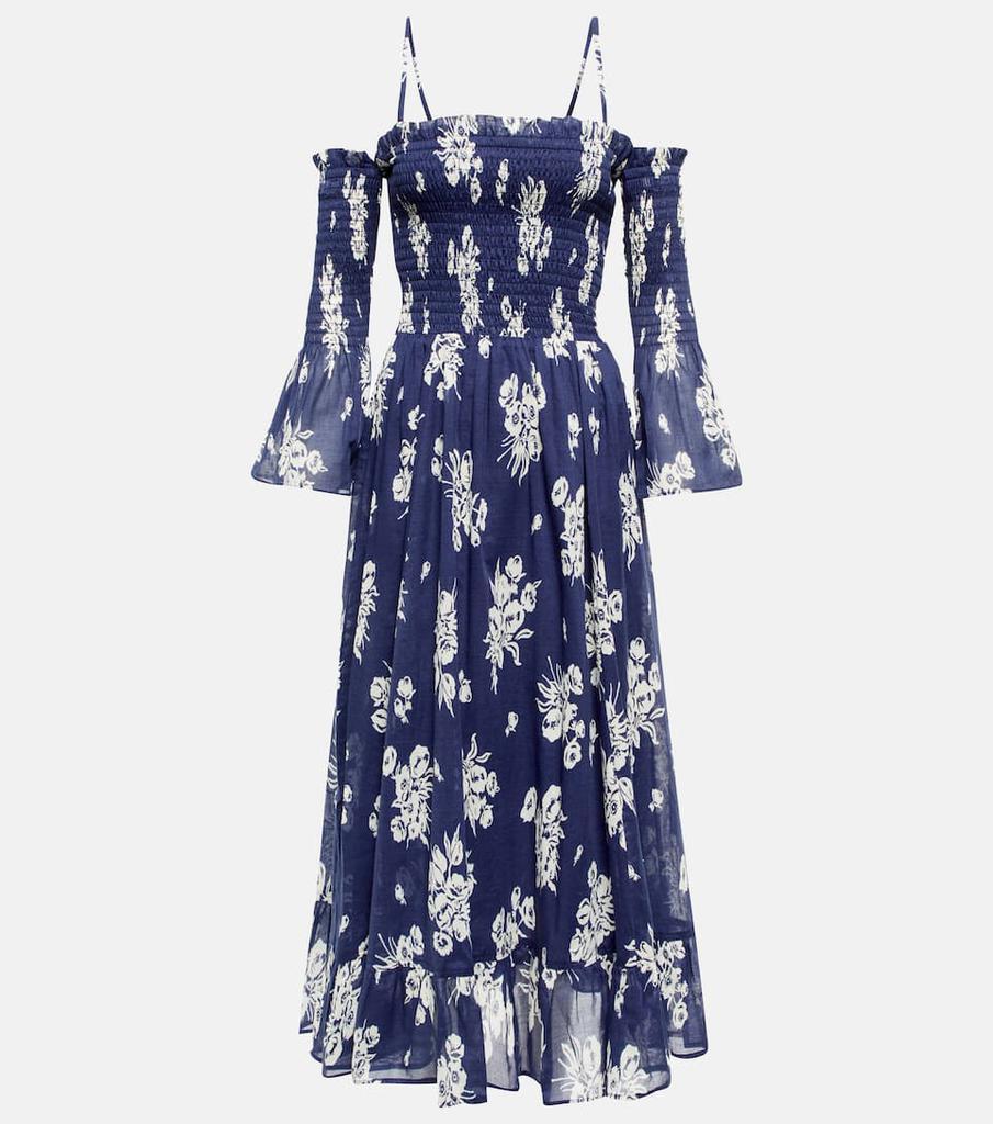 商品Ralph Lauren|花卉抽褶棉质中长连衣裙,价格¥1857,第1张图片
