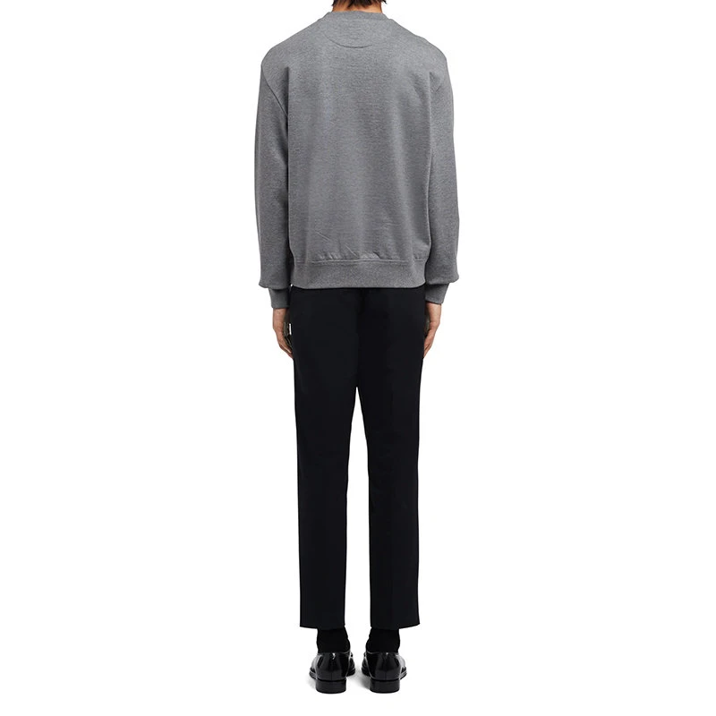 商品Prada|【预售3-7天】普拉达 男士灰色平纹针织棉质卫衣UJL148_1Y13_F0BD9_S_202,价格¥9549,第6张图片详细描述