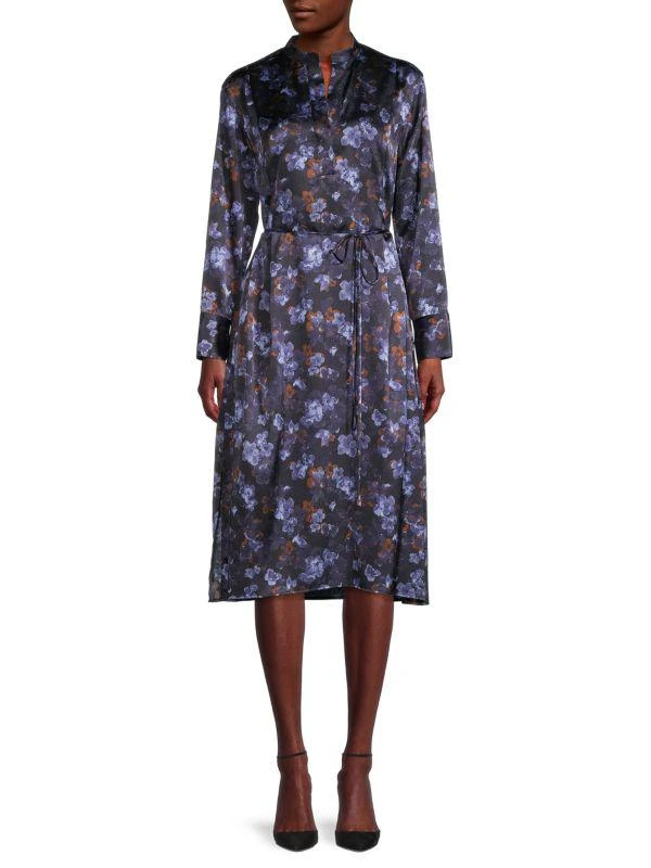 商品Vince|Plumeria Blooms Belted A-Line Dress,价格¥709,第1张图片