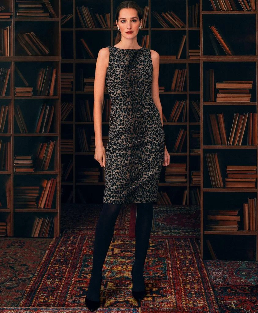 商品Brooks Brothers|Wool Blend Leopard Print Sheath Dress,价格¥993,第2张图片详细描述