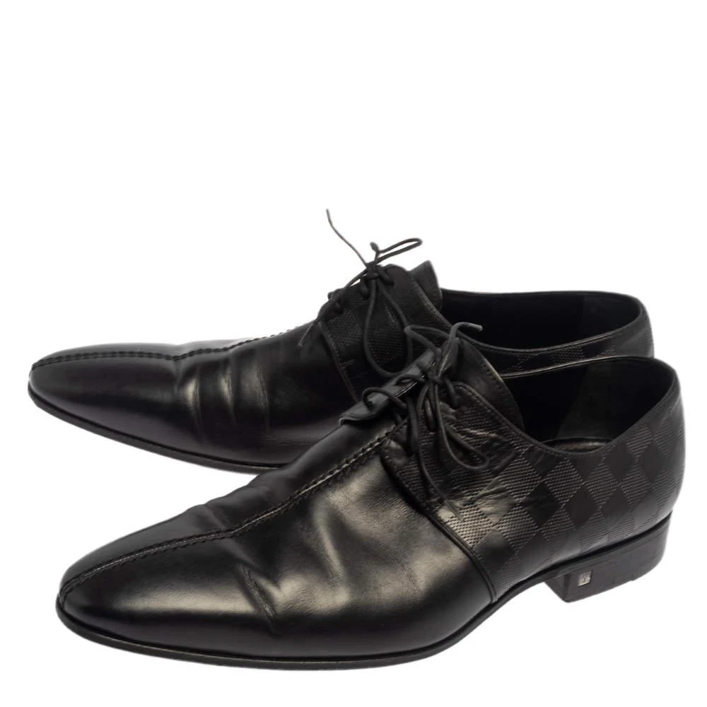 商品[二手商品] Louis Vuitton| Louis Vuitton Black Damier Leather Lace Up Oxfords Size 43,价格¥3757,第4张图片详细描述