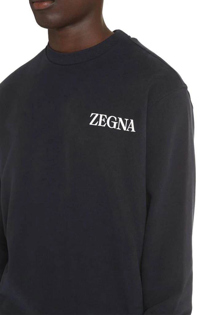 商品Zegna|ZEGNA LOGO DETAIL COTTON SWEATSHIRT,价格¥3271,第5张图片详细描述