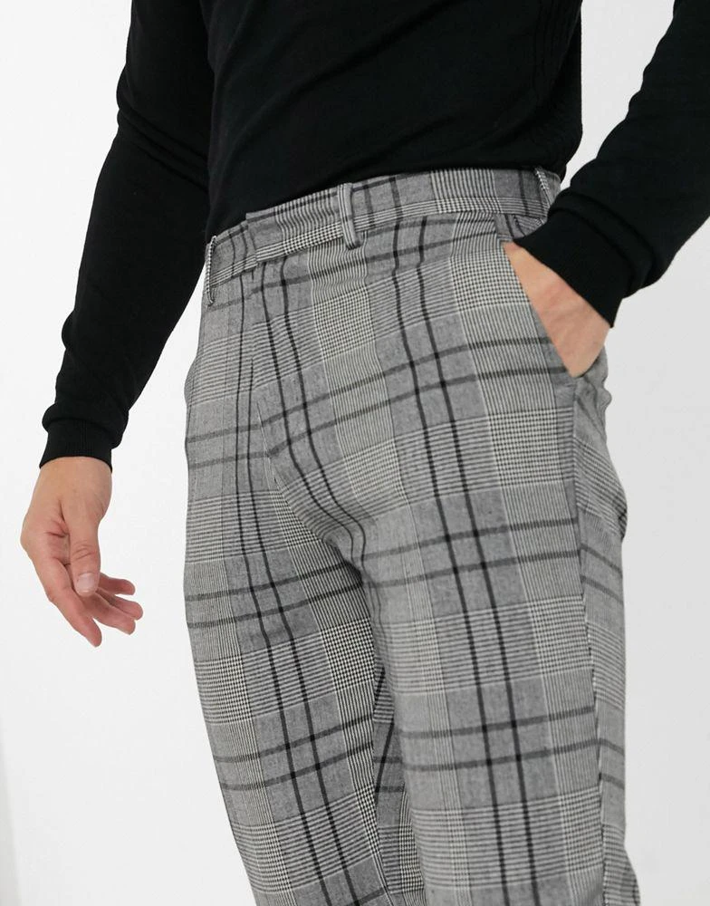 商品New Look|New Look skinny cropped smart trousers in grey check,价格¥123,第3张图片详细描述