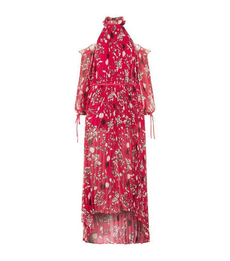 商品Self Portrait|Floral Pleated Cold Shoulder Maxi Dress,价格¥4188,第1张图片