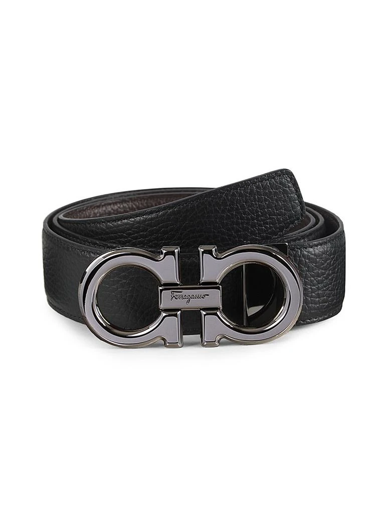 商品Salvatore Ferragamo|Double Gancini Buckle Adjustable Cut-to-Size Reversible Belt,价格¥4052,第1张图片