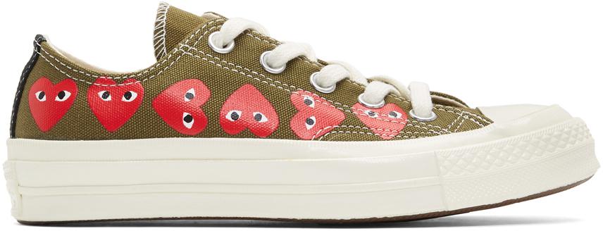 Khaki Converse Edition Multiple Heart Chuck 70 Sneakers商品第1张图片规格展示