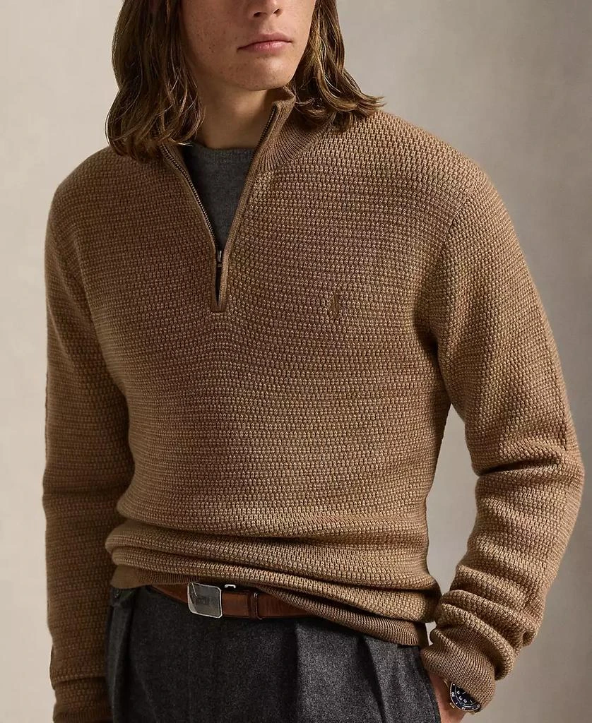 商品Ralph Lauren|Men's Washable Wool Quarter-Zip Sweater,价格¥1180,第3张图片详细描述