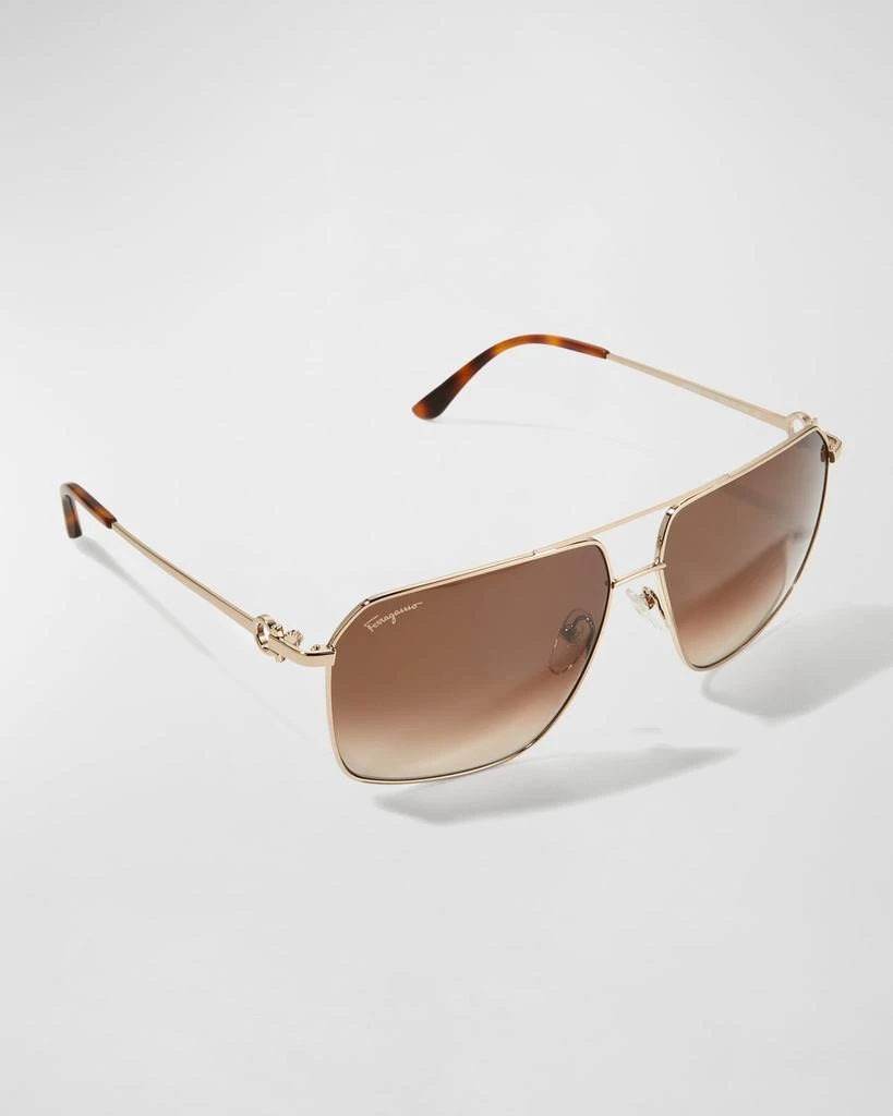 商品Salvatore Ferragamo|Men's Navigator Gancio Logo Sunglasses,价格¥2547,第1张图片