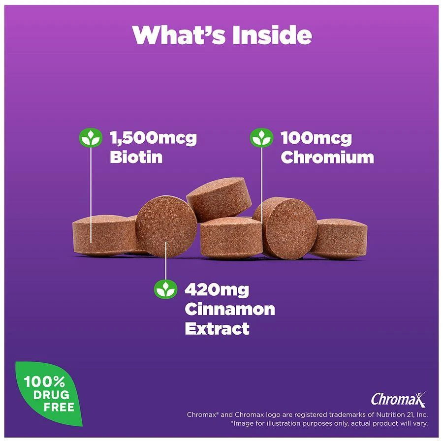 商品Natrol|Cinnamon-Biotin-Chromium Tablets,价格¥67,第3张图片详细描述