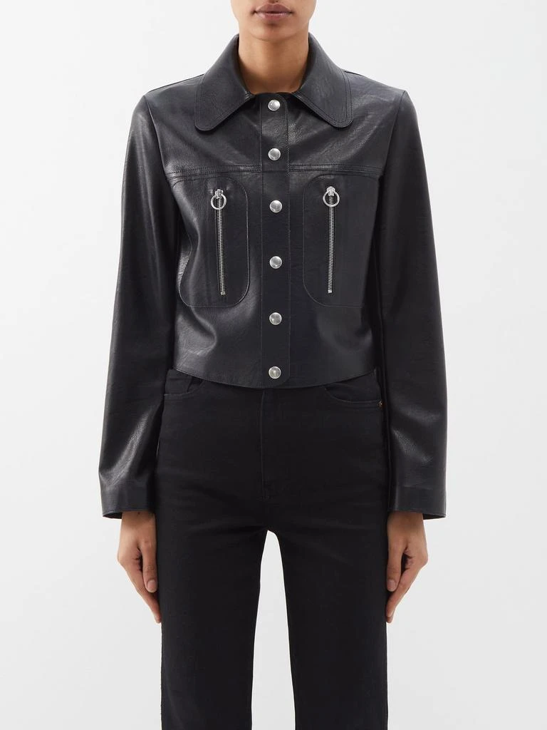商品Stella McCartney|Press-stud faux-leather biker jacket,价格¥4062,第1张图片