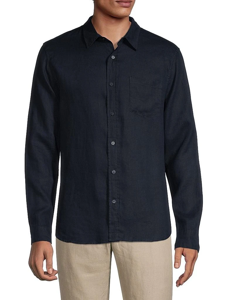 商品Vince|Linen Long-Sleeve Button-Up Shirt,价格¥1703,第3张图片详细描述