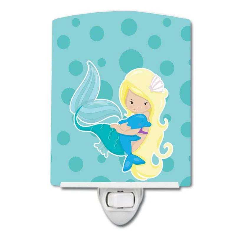 商品Caroline's Treasures|Beach Mermaid Blue Ceramic Night Light,价格¥204,第1张图片