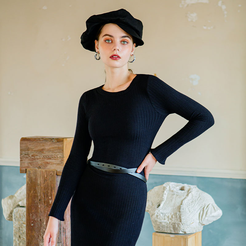 Estella针织连衣裙 - 黑色 | Estella Knit Dress - Black商品第2张图片规格展示