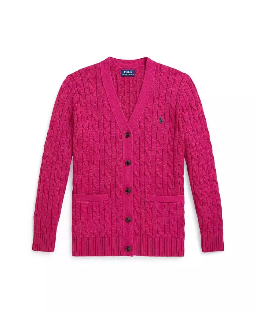 商品Ralph Lauren|Girls 7-16 Cable V-Neck Cardigan,价格¥386,第1张图片