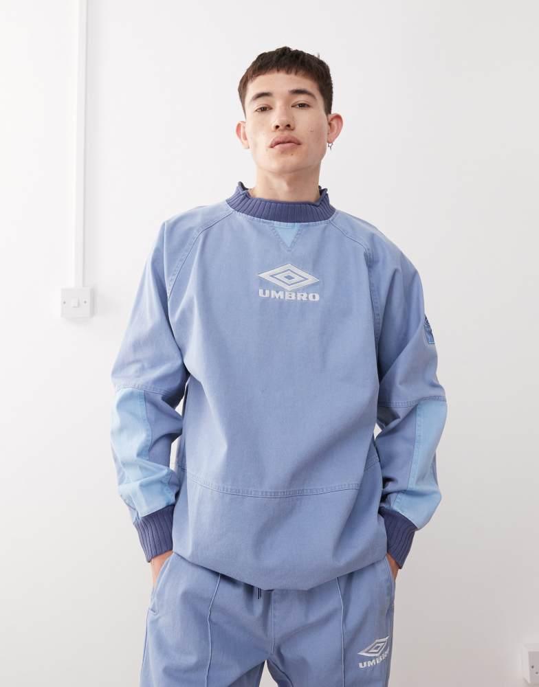 Umbro Drill embroidered logo sweatshirt in blue – On Sale Now with