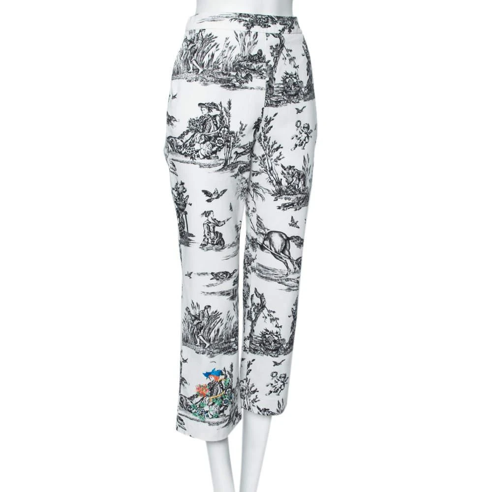 商品[二手商品] Weekend Max Mara|Weekend Max Mara White Printed Cotton Embroidered Detailed Pants L,价格¥802,第2张图片详细描述