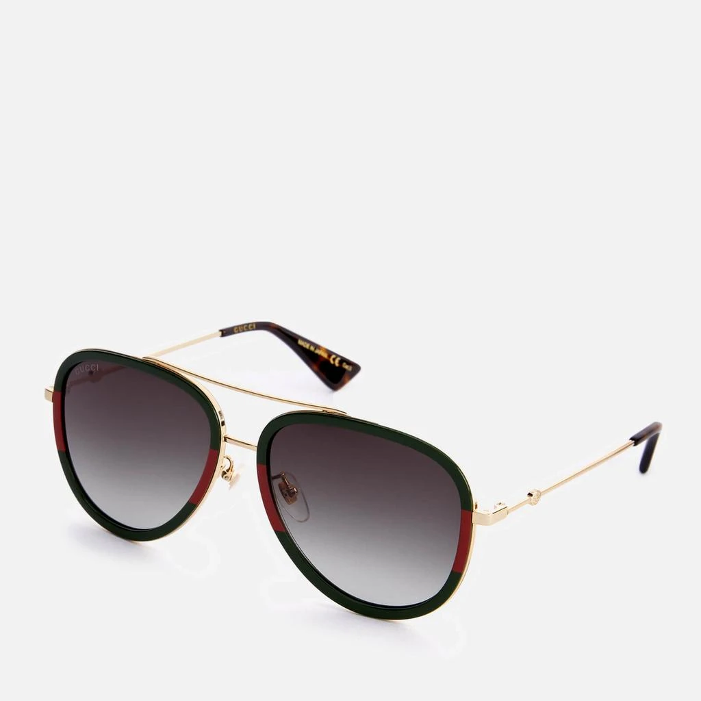 商品Gucci|Gucci Women's Metal Aviator Sunglasses - Gold/Green,价格¥3264,第3张图片详细描述