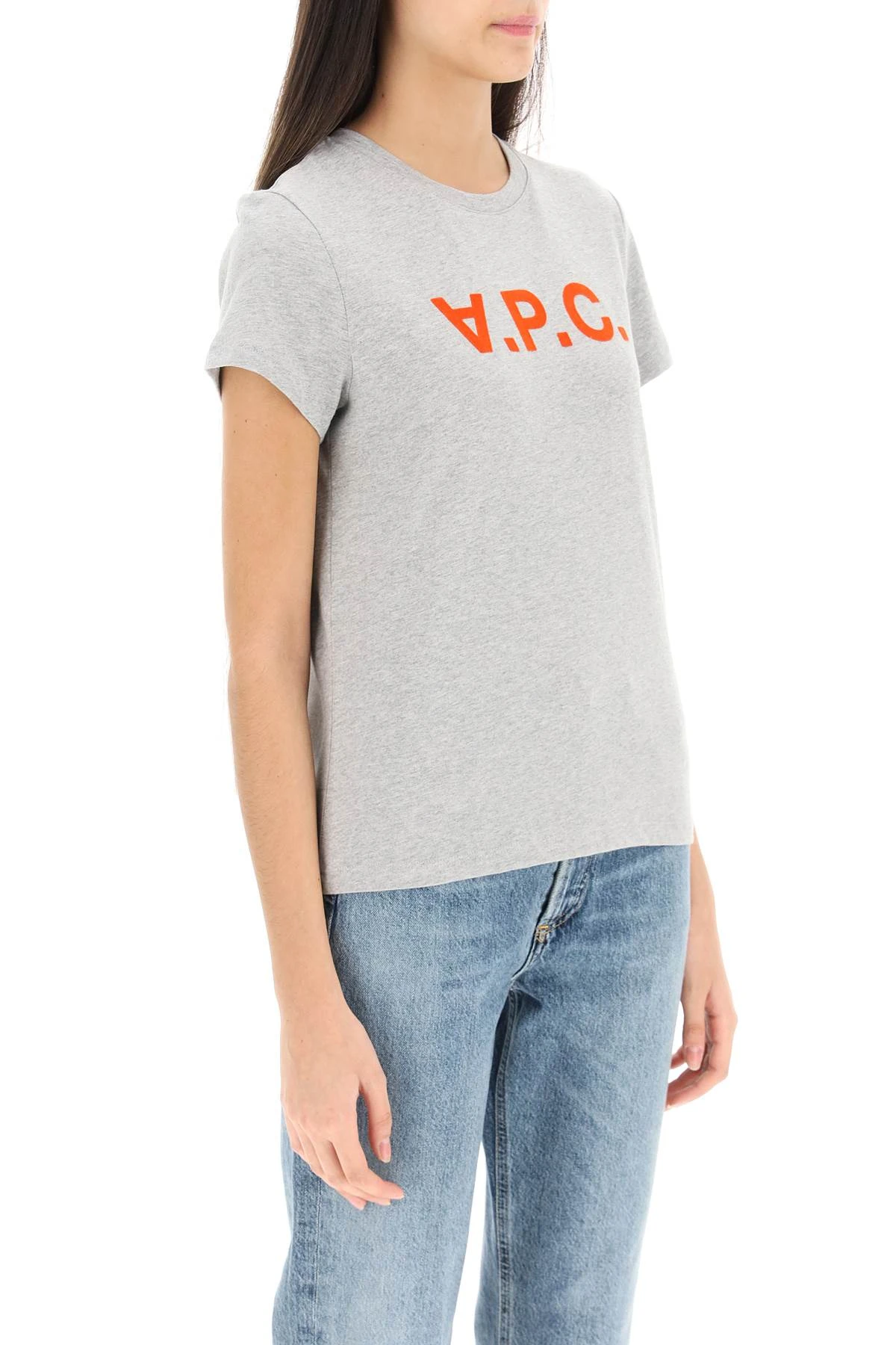 商品A.P.C.|A.P.C. 女士T恤 COEZBF26944TPB 灰色,价格¥415,第5张图片详细描述