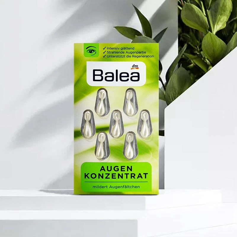 商品[国内直发] Balea|Balea芭乐雅 绿茶玻尿酸眼部细腻肌理精华胶囊 7粒,价格¥24,第1张图片