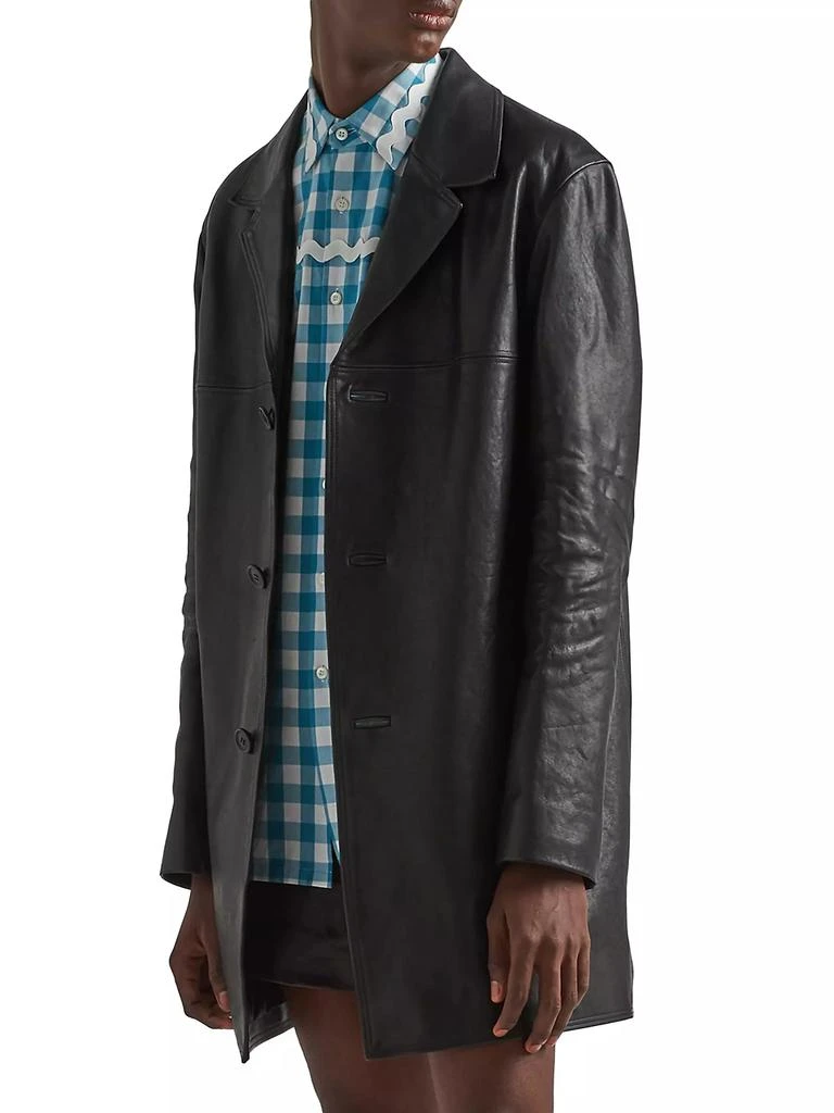 商品Prada|Leather Peacoat,价格¥57689,第2张图片详细描述