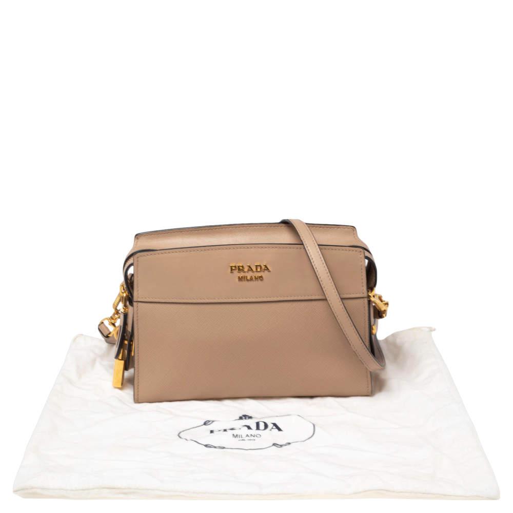 Prada Beige Saffiano Leather Esplanade Shoulder Bag商品第9张图片规格展示