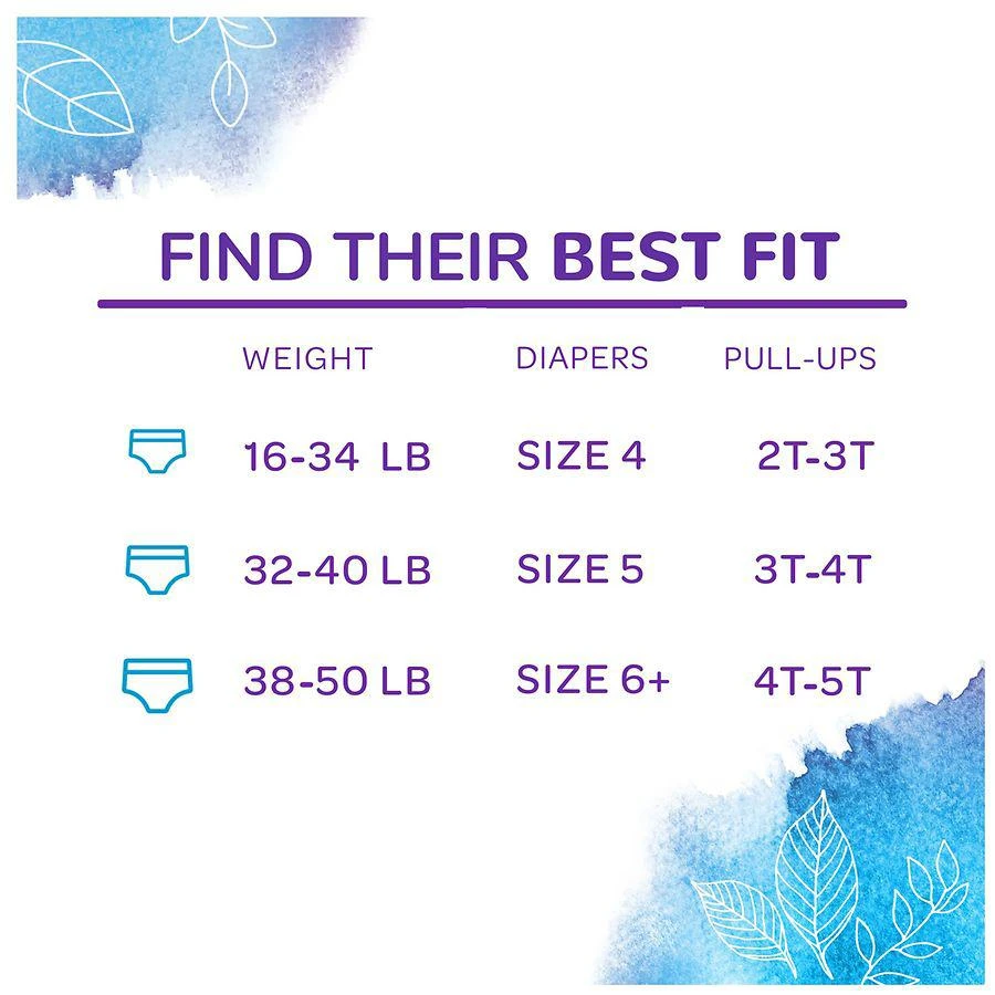 商品Huggies Pull-Ups New Leaf|New Leaf Boys' Potty Training Pants 3T-4T,价格¥56,第4张图片详细描述