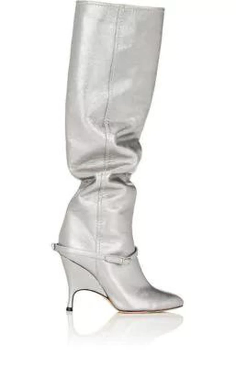 商品ALCHIMIA DI BALLIN|Titan Metallic Leather Knee Boots,价格¥3861,第1张图片