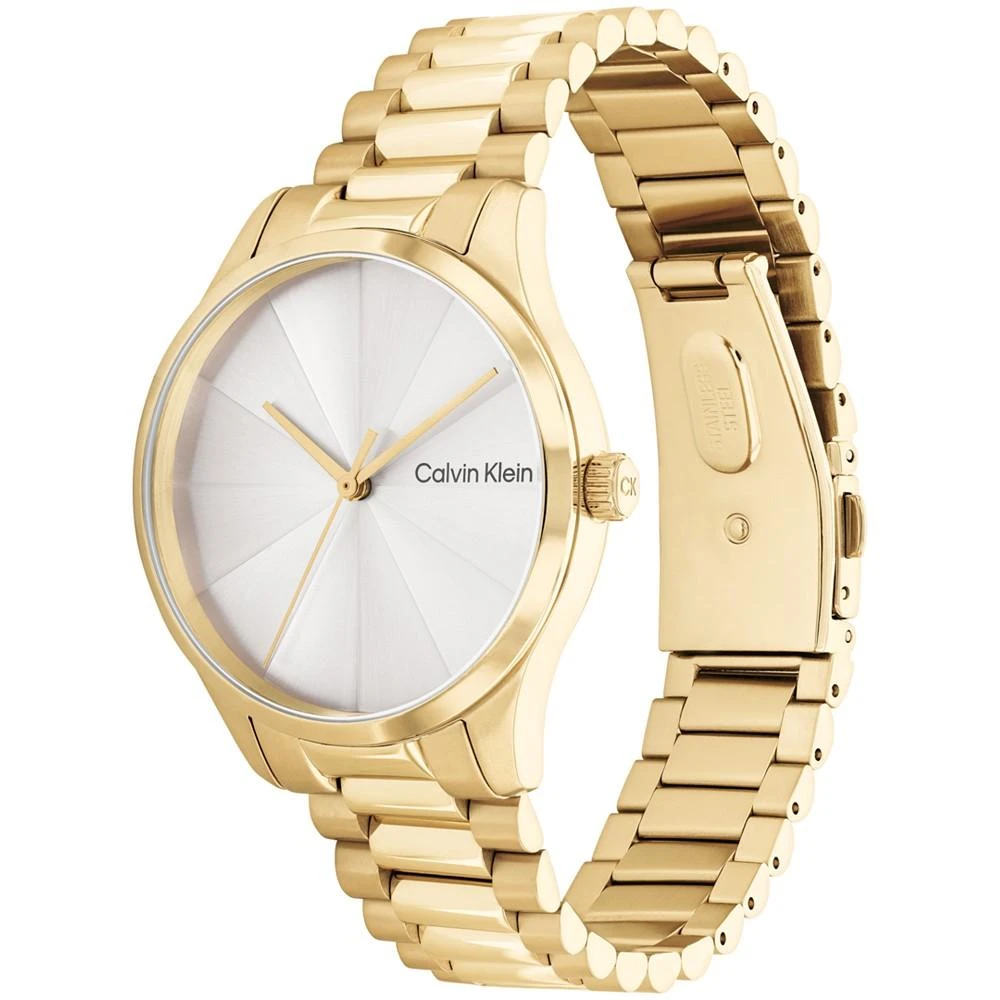 商品Calvin Klein|Unisex 3-Hand Gold-Tone Stainless Steel Bracelet Watch 35mm,价格¥1467,第2张图片详细描述