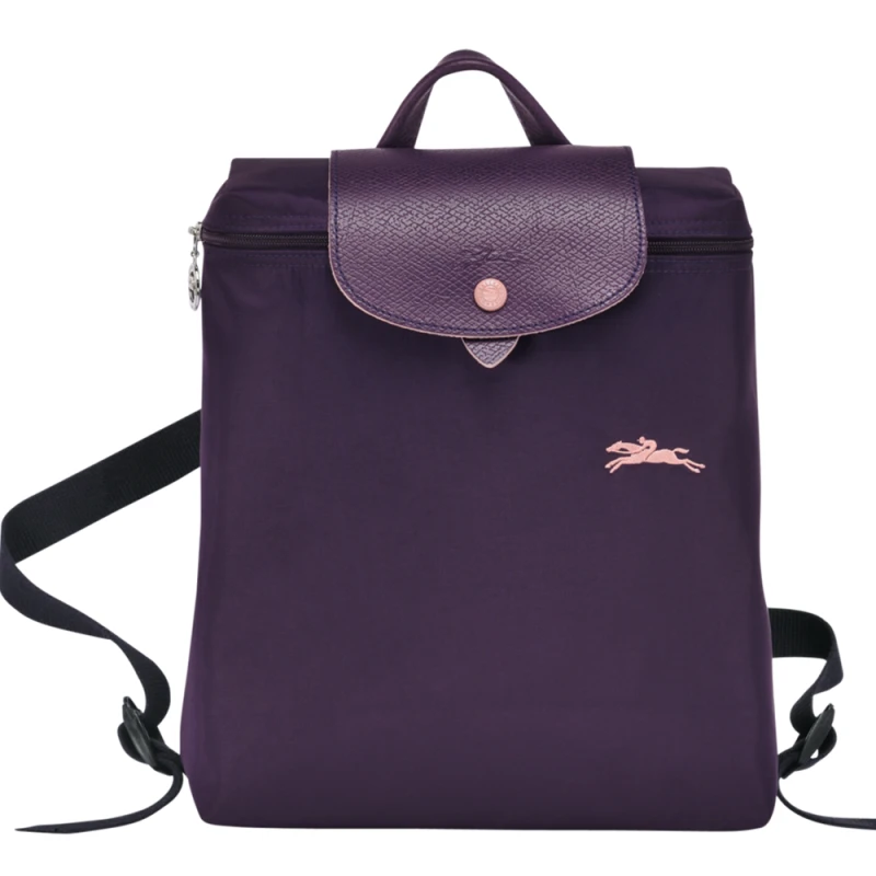 商品Longchamp|LONGCHAMP 珑骧 女士织物可折叠女包双肩包包 葡萄紫  L1699619645,价格¥887,第1张图片