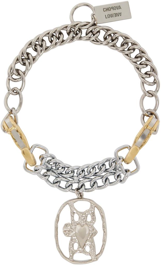 Silver & Gold Multi Chain Necklace商品第1张图片规格展示