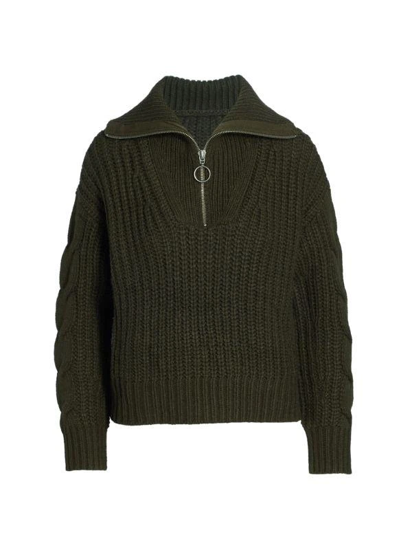 Cable-Knit Half-Zip Sweater 商品