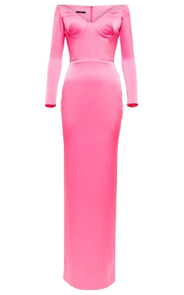 商品Alex Perry|Lane Satin Crepe Off Shoulder  Gown,价格¥18190,第1张图片