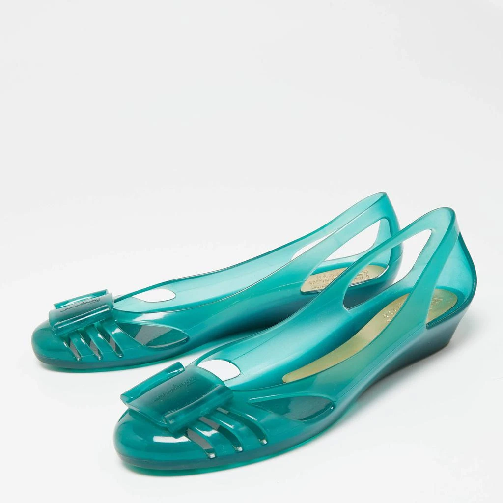 商品[二手商品] Salvatore Ferragamo|Salvatore Ferragamo Green Rubber Ballet Flats Size 37.5,价格¥813,第2张图片详细描述