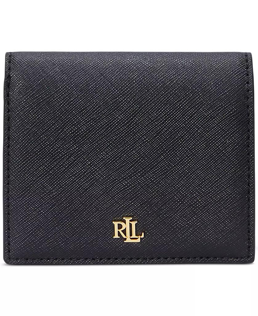 Portefeuille compact en cuir quadrillé image 2