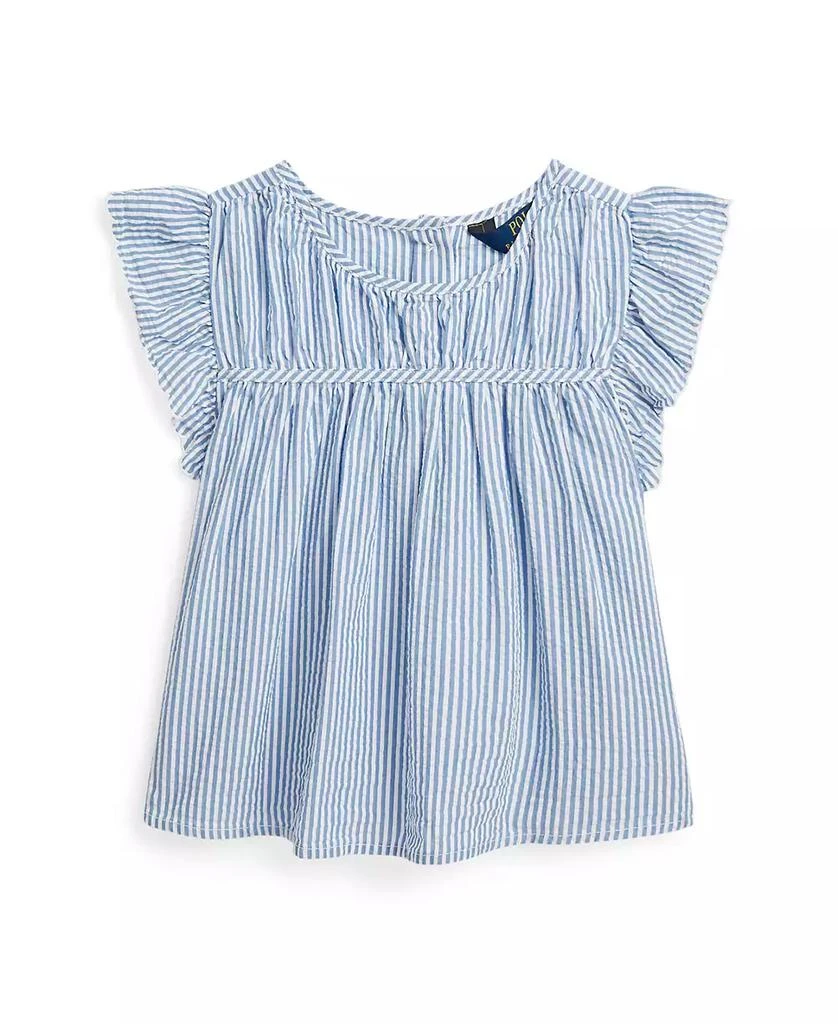 商品Ralph Lauren|Toddler and Little Girls Striped Cotton Seersucker Top,价格¥180,第3张图片详细描述