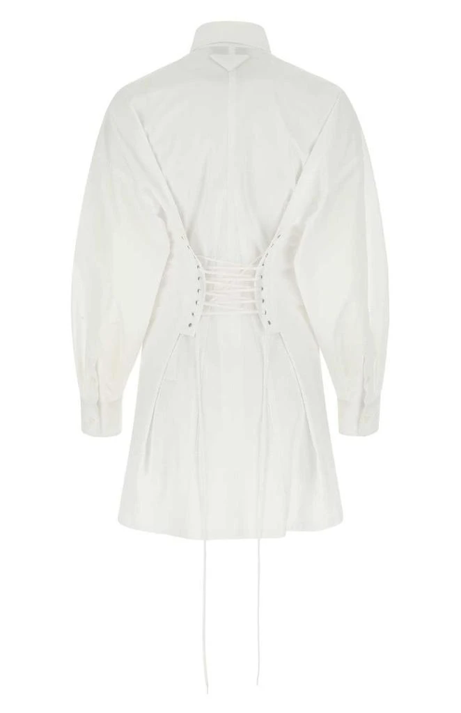 商品Prada|Prada Lace-Up Long Sleeved Shirt Dress,价格¥14738,第2张图片详细描述