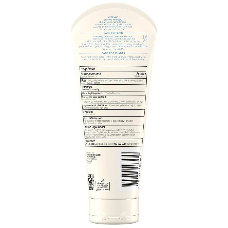 商品Aveeno|Eczema Therapy Daily Soothing Body Cream, Steroid-Free Fragrance-Free,价格¥102,第4张图片详细描述